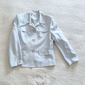 Valerie Stevens Petites Pure Silk Women's Pale Blue Blazer Jacket Size 10P